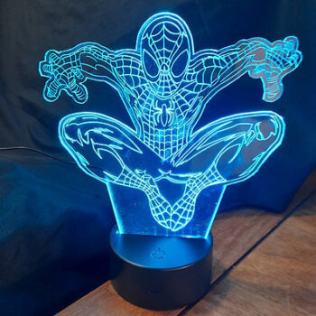 Intra απο ξύλο plywood 3mm-4mm πάχος - Spiderman 3D Illusion Lamp Δίασταση 20x20 cm Intraeaxys-m1d6zne7 - Image 4