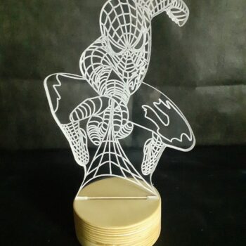 Intra απο ξύλο plywood 3mm-4mm πάχος - Νυχτερινός φωτιστικός φωτισμός Spider Man 3D Δίασταση 20x20 cm Intraeaxys-e1gkg08o - Image 3