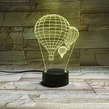 Intra απο ξύλο plywood 3mm-4mm πάχος - Μπαλόνι θερμού αέρα 3D Illusion Lamp Δίασταση 20x20 cm Intraeaxys-p7ym0657 - Image 4