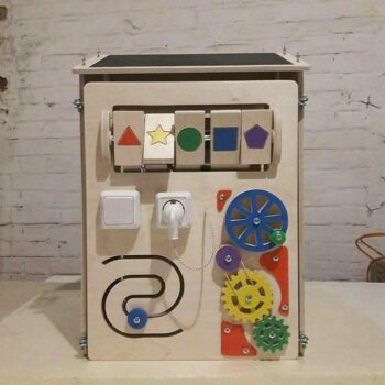 Intra απο ξύλο plywood 3mm-4mm πάχος - Παιχνίδι εκμάθησης απασχολημένου πίνακα Δίασταση 30x30 cm Intraeaxys-qommj4po - Image 1