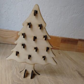 Intra απο ξύλο plywood 3mm-4mm πάχος - Ημερολόγιο έλευσης δέντρου Δίασταση 30x30 cm Intraeaxys-075ye2ko - Image 3