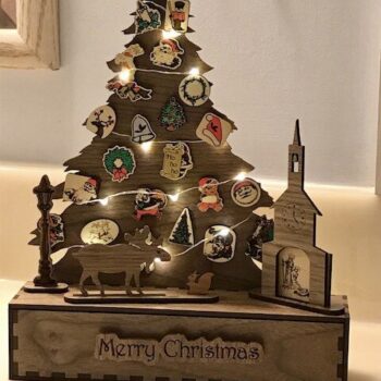 Intra απο ξύλο plywood 3mm-4mm πάχος - Advent Calendar Tree Δίασταση 30x30 cm Intraeaxys-eo4q3zd7 - Image 1