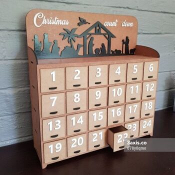 Intra απο ξύλο plywood 3mm-4mm πάχος - Χριστουγεννιάτικο Ξύλινο Ημερολόγιο Advent Δίασταση 30x30 cm Intraeaxys-078y0qmo - Image 1