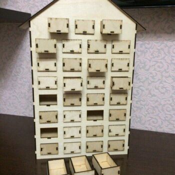 Intra απο ξύλο plywood 3mm-4mm πάχος - Ξύλινο Advent Calendar House Δίασταση 40x50 cm Intraeaxys-joed39d1 - Image 1