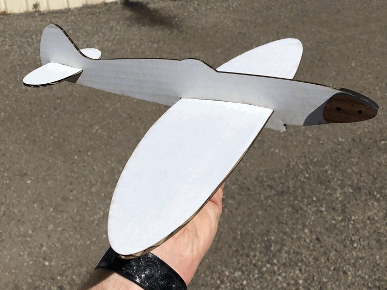 Intra απο ξύλο plywood 3mm-4mm πάχος - Balsa Spitfire Glider Δίασταση 30x30 cm Intraeaxys-eo2yq041