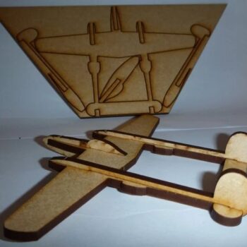 Intra απο ξύλο plywood 3mm-4mm πάχος - Αεροσκάφος P-38 Lightning Δίασταση 30x30 cm Intraeaxys-zo98mxw1 - Image 3