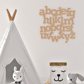 Intra απο ξύλο plywood 3mm-4mm πάχος - Ξύλινη πινακίδα αλφαβήτου Παιδική διακόσμηση δωματίου Δίασταση 30x30 cm Intraeaxys-d1l5mdp7 - Image 3
