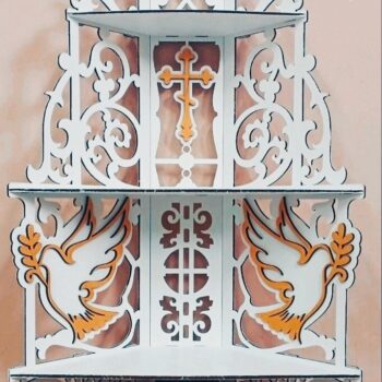 Intra απο ξύλο plywood 3mm-4mm πάχος - Ξύλινο ράφι τοίχου βωμού Δίασταση 30x30 cm Intraeaxys-e1gkzvyo - Image 1