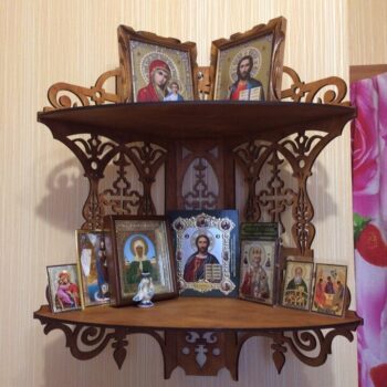 Intra απο ξύλο plywood 3mm-4mm πάχος - Ράφι για εικονοστάσι σπίτι Δίασταση 40x50 cm Intraeaxys-d1lvr5zo - Image 1