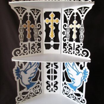 Intra απο ξύλο plywood 3mm-4mm πάχος - Θρησκευτικό ράφι εικονιδίων 6mm Δίασταση 30x30 cm Intraeaxys-91jd5951 - Image 1