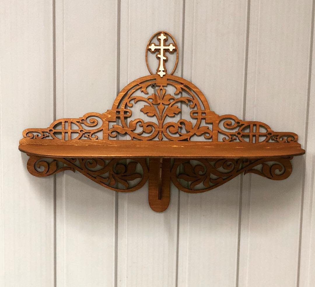 Intra απο ξύλο plywood 3mm-4mm πάχος - Ράφι Βωμού τοίχου Δίασταση 30x30 cm Intraeaxys-m1d6z2l7