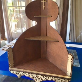 Intra απο ξύλο plywood 3mm-4mm πάχος - Ορθόδοξο γωνιακό ράφι εικονιδίων Δίασταση 30x30 cm Intraeaxys-6o3yx237 - Image 1