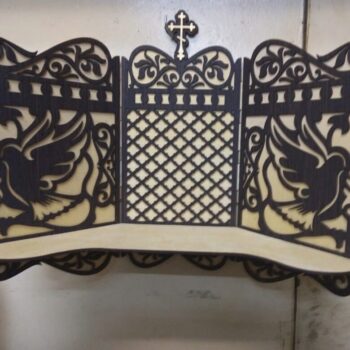 Intra απο ξύλο plywood 3mm-4mm πάχος - Ξύλινο ράφι εικονοστασίου για εικονίδια Δίασταση 30x30 cm Intraeaxys-r7vmw557 - Image 1