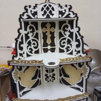 Intra απο ξύλο plywood 3mm-4mm πάχος - Γωνιακό ράφι για εικονίδια Δίασταση 30x30 cm Intraeaxys-d1lvwzzo - Image 1