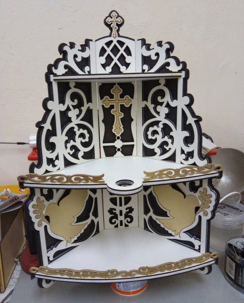 Intra απο ξύλο plywood 3mm-4mm πάχος - Γωνιακό ράφι για εικονίδια Δίασταση 30x30 cm Intraeaxys-d1lvwzzo