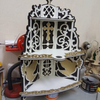 Intra απο ξύλο plywood 3mm-4mm πάχος - Γωνιακό ράφι για εικονίδια Δίασταση 30x30 cm Intraeaxys-d1lvwzzo - Image 3