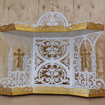 Intra απο ξύλο plywood 3mm-4mm πάχος - Ράφι εικονοστασίου για εικονίδια 3mm Δίασταση 30x30 cm Intraeaxys-d1lvwwyo - Image 1