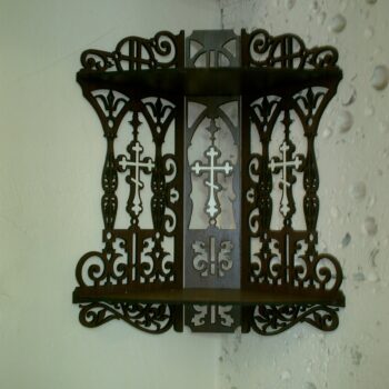 Intra απο ξύλο plywood 3mm-4mm πάχος - Ξύλινο ράφι για εικονίδια εγχώριου βωμού Δίασταση 30x30 cm Intraeaxys-eo4q2ew7 - Image 1