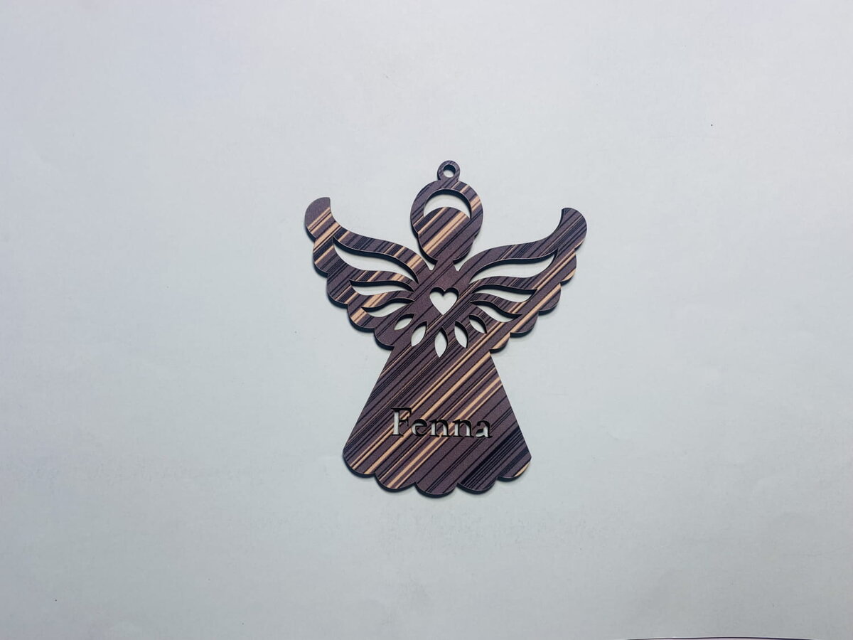 Intra απο ξύλο plywood 3mm-4mm πάχος - Προσωποποιημένο Χριστουγεννιάτικο Στολίδι Άγγελος Δίασταση 10x10 cm Intraeaxys-r7vml2z7