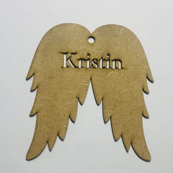 Intra απο ξύλο plywood 3mm-4mm πάχος - Χριστουγεννιάτικο στολίδι με φτερά αγγέλου Δίασταση 10x10 cm Intraeaxys-6o3y2xp7 - Image 1