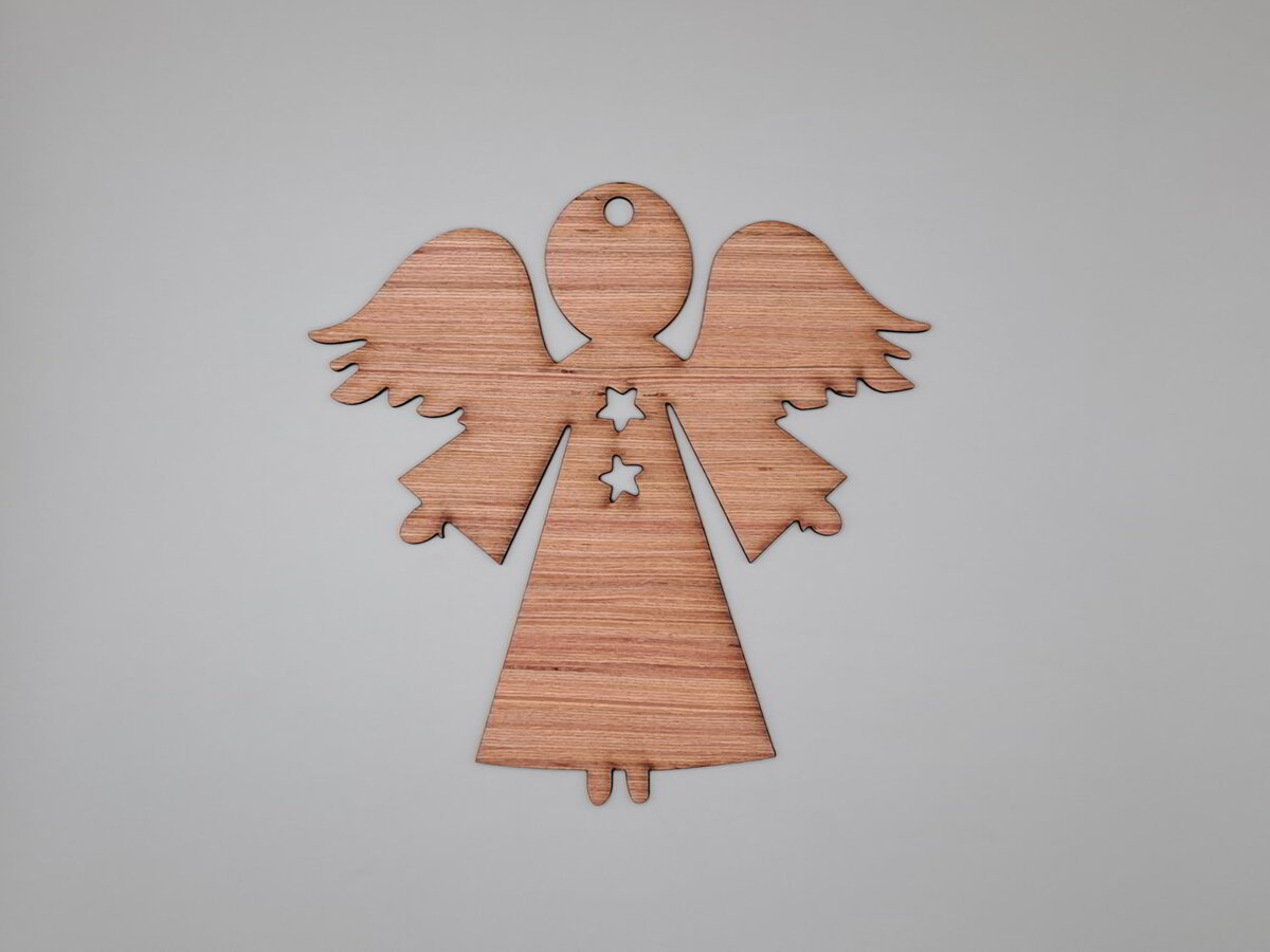 Intra απο ξύλο plywood 3mm-4mm πάχος - Διακόσμηση Χριστουγεννιάτικου Δέντρου με ξύλινο άγγελο Δίασταση 30x30 cm Intraeaxys-078yzd4o