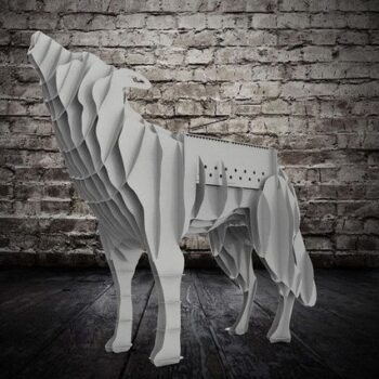 Intra απο ξύλο plywood 3mm-4mm πάχος - Wolf BBQ fire pit 3d puzzle 2mm Δίασταση 30x30 cm Intraeaxys-078zkn75 - Image 1