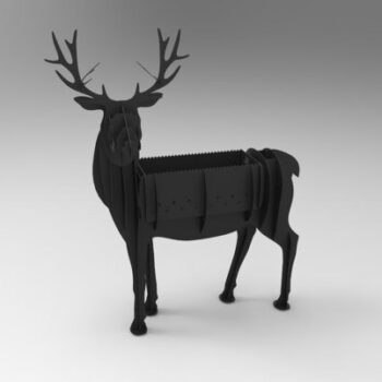 Intra απο ξύλο plywood 3mm-4mm πάχος - Ελάφια BBQ cnc διανυσματικό σχέδιο Δίασταση 30x30 cm Intraeaxys-yon26gor - Image 1