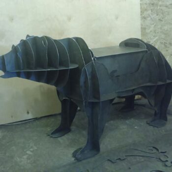 Intra απο ξύλο plywood 3mm-4mm πάχος - Bear BBQ cnc διανυσματικό σχέδιο Δίασταση 30x30 cm Intraeaxys-eo0yng7g - Image 1