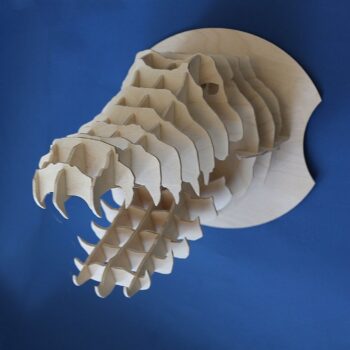 Intra απο ξύλο plywood 3mm-4mm πάχος - Βάση τοίχου Crocodile Head Δίασταση 30x30 cm Intraeaxys-075y6k3o - Image 1