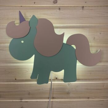 Intra απο ξύλο plywood 3mm-4mm πάχος - Φωτιστικό Unicorn Διακόσμηση τοίχου παιδικού δωματίου Δίασταση 30x30 cm Intraeaxys-voqrg6d7 - Image 1