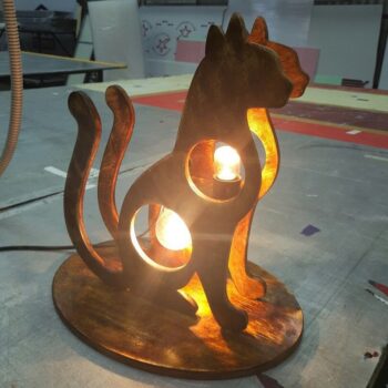 Intra απο ξύλο plywood 3mm-4mm πάχος - Λάμπα γάτας Δίασταση 30x30 cm Intraeaxys-qomml4ko - Image 1