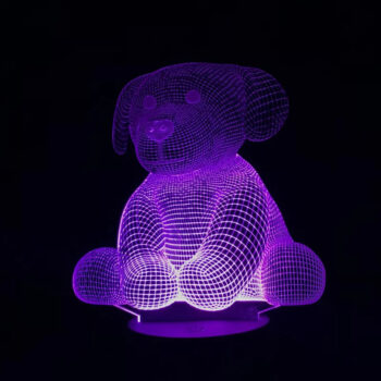 Intra απο ξύλο plywood 3mm-4mm πάχος - Σκύλος Puppy 3D Λαμπτήρας Δίασταση 30x30 cm Intraeaxys-lopqgvx7 - Image 3