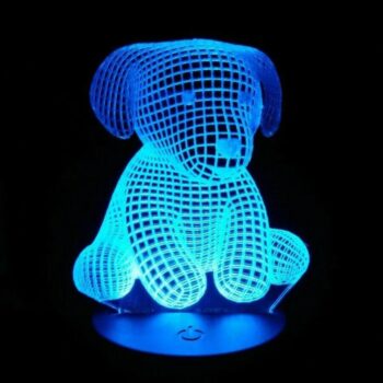 Intra απο ξύλο plywood 3mm-4mm πάχος - Λάμπα 3D Illusion Puppy Dog Δίασταση 30x30 cm Intraeaxys-joedq5n1 - Image 1