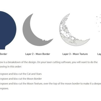 Intra απο ξύλο plywood 3mm-4mm πάχος - Φως νύχτας 3D ψευδαίσθησης The Cat And The Moon Δίασταση 30x30 cm Intraeaxys-p7ym52z7 - Image 4