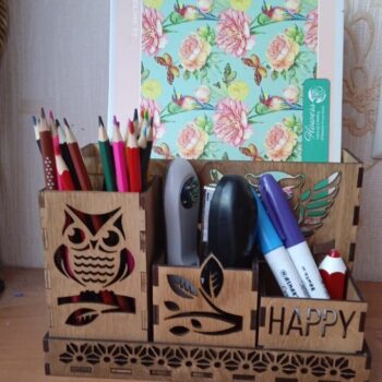 Intra απο ξύλο plywood 3mm-4mm πάχος - Ξύλινη οργάνωση γραφείου Owl Δίασταση 30x30 cm Intraeaxys-r7vmw227 - Image 1