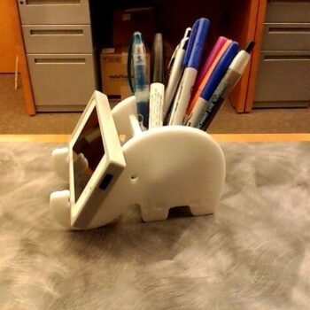 Intra απο ξύλο plywood 3mm-4mm πάχος - Βάση τηλεφώνου Elephant και θήκη για στυλό Δίασταση 30x30 cm Intraeaxys-e1gk4qvo - Image 1