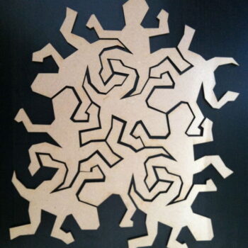 Intra απο ξύλο plywood 3mm-4mm πάχος - Tessellating Lizards Δίασταση 30x30 cm Intraeaxys-joed2q91 - Image 1