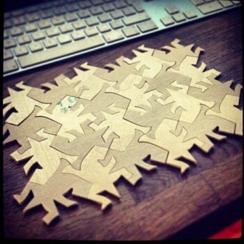 Intra απο ξύλο plywood 3mm-4mm πάχος - Παζλ Escher Lizard Δίασταση 30x30 cm Intraeaxys-yon0j2p7 - Image 1