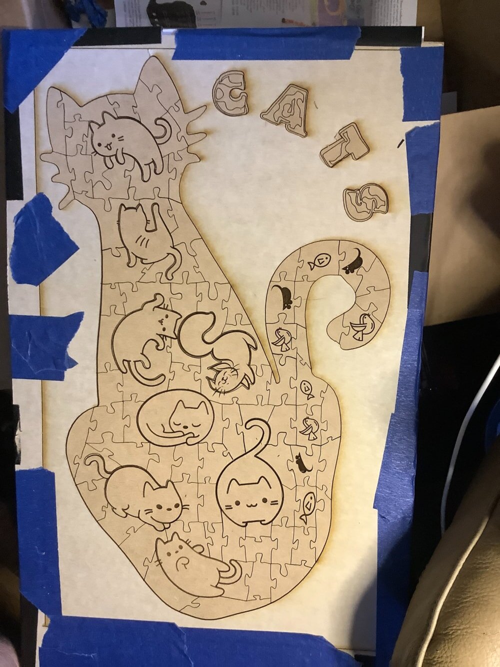 Intra απο ξύλο plywood 3mm-4mm πάχος - Παζλ Cute Cats Δίασταση 30x30 cm Intraeaxys-e1gk658o