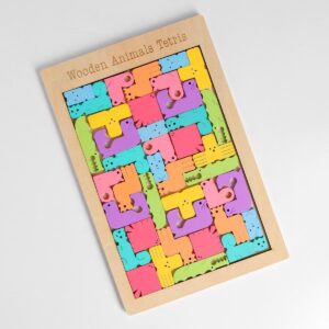 Intra απο ξύλο plywood 3mm-4mm πάχος - Παζλ Tetris Ζώων Δίασταση 30x30 cm Intraeaxys-m1d6x6y7