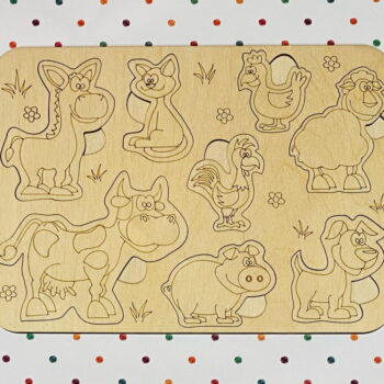 Intra απο ξύλο plywood 3mm-4mm πάχος - Animals Wooden Peg Puzzle Πίνακας παζλ με ζώα Δίασταση 30x30 cm Intraeaxys-e1gkv38o - Image 3