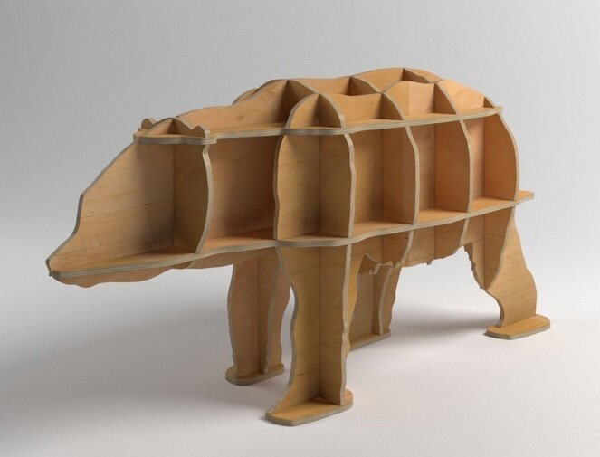 Intra απο ξύλο plywood 3mm-4mm πάχος - Ράφι Polar Bear Δίασταση 30x30 cm Intraeaxys-joed2g91