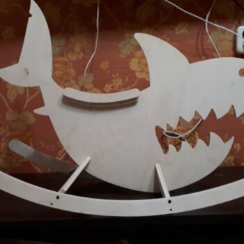 Intra απο ξύλο plywood 3mm-4mm πάχος - Ξύλινα Παιδικά Έπιπλα Rocking Shark Δίασταση 30x30 cm Intraeaxys-eoxlgk4o - Image 3