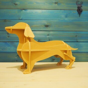 Intra απο ξύλο plywood 3mm-4mm πάχος - Ράφι αποθήκευσης σκύλων Dachshund Bookshelf Δίασταση 30x30 cm Intraeaxys-eo20w3m7 - Image 1