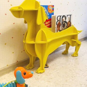 Intra απο ξύλο plywood 3mm-4mm πάχος - Ράφι αποθήκευσης σκύλων Dachshund Bookshelf Δίασταση 30x30 cm Intraeaxys-eo20w3m7 - Image 3