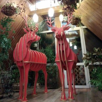 Intra απο ξύλο plywood 3mm-4mm πάχος - Χριστουγεννιάτικα ειδώλια ταράνδων Μεγάλα αγάλματα ελαφιού Ράφι Δίασταση 30x30 cm Intraeaxys-zo9y20w7 - Image 3