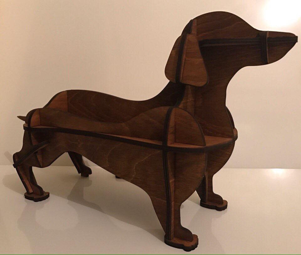 Intra απο ξύλο plywood 3mm-4mm πάχος - Ράφι Dachshund Kids Δίασταση 30x30 cm Intraeaxys-r7vm2v27