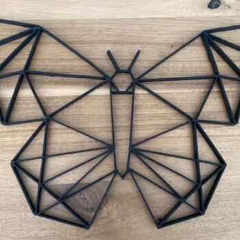 Intra απο ξύλο plywood 3mm-4mm πάχος - Πεταλούδα γεωμετρική τέχνη τοίχου Δίασταση 30x30 cm Intraeaxys-078p8ejo - Image 1