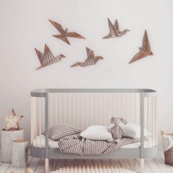 Intra απο ξύλο plywood 3mm-4mm πάχος - Διακόσμηση τοίχου με ξύλινα πουλιά Μοντέρνα τέχνη τοίχων Δίασταση 30x30 cm Intraeaxys-m1d659d7 - Image 1