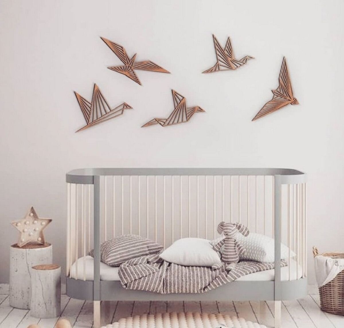 Intra απο ξύλο plywood 3mm-4mm πάχος - Διακόσμηση τοίχου με ξύλινα πουλιά Μοντέρνα τέχνη τοίχων Δίασταση 30x30 cm Intraeaxys-m1d659d7